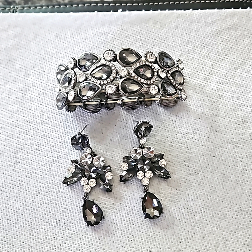 Fashion jewelry- dangling earrings and matching stretchy bracelet